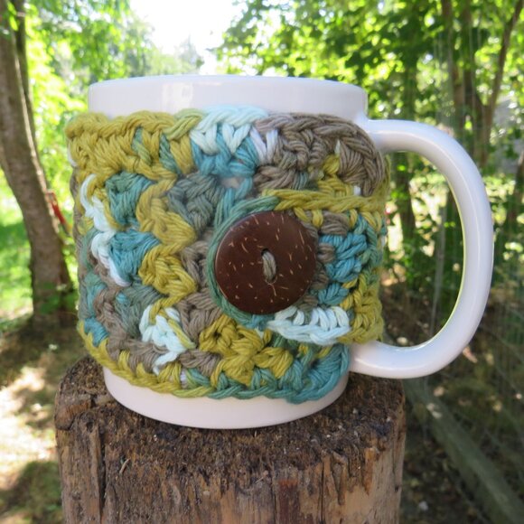Crocheted Mug Cozy Handmade Coffee Cup or Tea Warmer - Picture 1 of 5